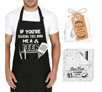 Bafeil Funny BBQ Apron Gift Set for Men - “If You’re Reading This Bring Me a Beer” Grilling Apron with Towel & Golf Bottle Opener, Beer Lover Gifts for Father, Husband, Father’s Day, Christmas