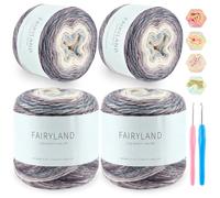Bafeil Gradient Yarn for Crochet and Knitting, 4 × 100g Soft Ombre Yarn
