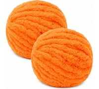 Bafeil Pumpkin Orange Super Chunky Chenille Yarn for Hand Knitting