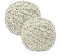 Bafeil Sage Green XXL Chunky Chenille Yarn, 2 x 250g Soft Thick Tube Yarn