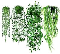 Bafenli 4 Pack Fake Plants Hanging with Pots, Artificial Eucalyptus Vines, Boston Fern, Mandala Vines, String of Pearls for Home Room Wall Shelf Bathroom Office Indoor Outdoor Decor