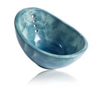 bafeooo 1pc Blue Herb Stripper Bowl, Herb Stripper Bowl with 4 Different Size Round Holes, Efficient Resin Kitchen Leaf Stripping Tool for Parsley Thyme Rosemary and Kale