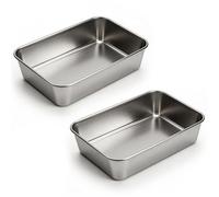 bafeooo 2 Pcs 2lb Loaf Tin, Banana Bread Tins for Baking and Bread Baking Tin, Stainless Steel Loaf Tins Breads Durable Pans for Bakings Suitable for Kitchen Bakings Use 22cm×14.8cm×5cm