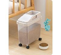 Baffect Airtight Pet Food Storage Container with Measuring Scoop Flip Top, 10L Dog Food Containers for Dry Food, Transparent Plastic Pet Food Storage Container for Birds Pet Dog Cat Animal