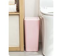 Baffect Small Trash Can with Lid Waste Basket Bathroom Garbage Can Dorm Room Essentials for Bedroom, Office, College-2.1 Gallon (Pink)