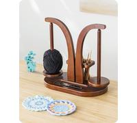 Baffect Yarn Holder Magnetic, Wooden Wool Spinner With Knitting Accessories Organizer, Double Yarn Ball Holder Stand For Crochet Lovers