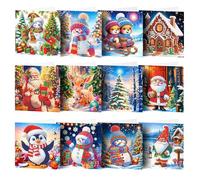Bafiwu Diamond Art Christmas Cards - 12 Pcs DIY 3D Painting Kit for Adults and Kids, Holiday Decorations (Style-4)