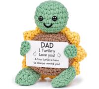 Bafiwu Funny Positive Gifts for Fathers Day, Inspirational Gifts for Birthday Fathers Day from Daughter and Son, Emotional Support Handmade Crochet Turtle Gift for Dad Christmas Home Decor (Dad)