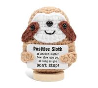 Bafiwu Inspirational Positive Sloth Gift for Women, Small Emotional Support Gift, Knitted Motivational Gifts Plush, Crochet Cheer Up Gifts with Affirmation Cards for Birthday Graduation Christmas