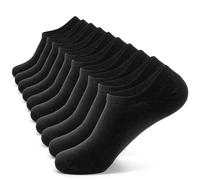 Bafiwu Men's No-Show Socks 5-Pack, 12-15 Low Cut, Non-Slip, Breathable Cotton Invisible Trainer Socks for Casual Wear