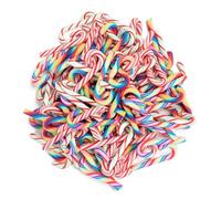 Bafiwu Mini Candy Cane Christmas Decorations, 120 Pieces, 1.2" Polymer Clay Ornaments, Red and White (Colorful)