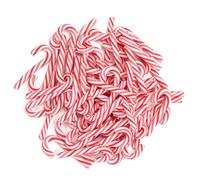 Bafiwu Mini Candy Cane Christmas Decorations, 120 Pieces, 1.2" Polymer Clay Ornaments, Red and White (Red and white)