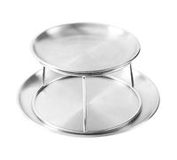 Bafnsiji 2 Tier Round Stainless Steel Tray, Stainless Steel Seafood Tray, Oyster Plate, Serving Tray Set, Kitchen Food Display, Party Food Tray Set