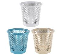 Bafnsiji 3PCS Round Plastic Mesh Bin, Waste Paper Basket, Round Waste Bin, Plastic Waste Paper Basket Bin, Open-Top Garbage Can for Bathroom, Kitchen, Home Office