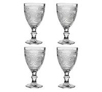 Bafnsiji 4 Pack Wine Glasses Goblets, Glass Goblets, Glass Vintage Drinking Glasses, Romantic Vintage Goblet Glasses, Clear Drinking Glasses,F