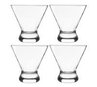 Bafnsiji 4PCS Clear Glass Dessert Cups, Stemless Martini Glasses for Ice Cream, Parfait & Pudding