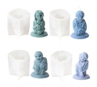 Bafnsiji 4pcs Halloween Candle Moulds, Zombie Halloween Silicone Moulds, Zombie 3D Silicone Mold for Wax Scented Candle Making, Reusable Halloween Candles Decorations Indoor