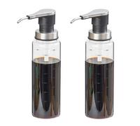 Bafnsiji 500ml, 2pcs Glass Sauce Pump Bottle, Syrup Pump Dispenser, Sauce Squeeze Bottle, Clear Sauce Pump Dispenser, Squeeze Honey Dispenser, Kitchen Condiment Dispenser