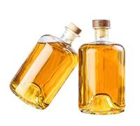 Bafnsiji 750ml Glass Water Bottle with Cork, Flask Glass Bottles, Glass Bottles with Cork Lids, Reusable Airtight Glass Bottle, Home Brewing Gin Oil Vinegar Wine Vodka
