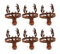 Bafnsiji Napkin Ring, Deer head Napkin Rings Set of 6, Christmas Napkin Rings Set, Xmas Deer Napkin Rings, Antique Copper Napkin Holders, Metal Napkin Buckle Holder Set