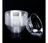 Bafnsiji Pack of 100 Plastic Dessert Bowls, Clear Hard Plastic Dessert Bowls, Plastic Serving Party Bowls, Round Dessert Cups, Perfect for Afternoon Tea Jam, Cream, 300ml