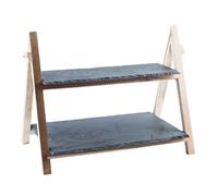 Bafnsiji Slate Cake Stand, Slate Cake Stand Serving Board, Cupcake Stand, Serving Tray Made Of Real Natural Slate Stone For Desserts, Cakes, Cheese, Sausage