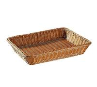 Bafnsiji Woven Basket, Bread Basket, Rectangular Plastic Serving Baskets, Rectangle Imitation Rattan Tray, Basket Display Basket For Food Fruit Vegetables,45cm