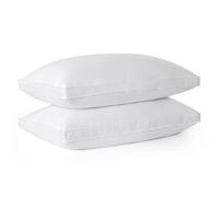 Bafode Goose Down Feather Gusseted Bed Pillows, Pillows Standard Size Set of 2, 100% Soft Cotton Cover, Pillow for Back, Stomach or Side Sleepers