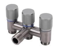 BAFOVY 1 in 3 Out Faucet Splitter Stainless Steel 3 Way Water Divider with G1/2 Male Thread for Bathroom Toilet Kitchen Sink Washing Machine (Gunmetal Gray)