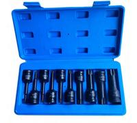 BAFOVY 10 PCS Impacting Socket Set 1/2 Inch Drive 6 Point Star, Black | CR-MO Steel Bit Sockets with Storage Case, 3in Long, Tool Kit for Automotive Repair