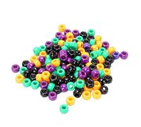 BAFOVY 1000 Pcs Multifunctional DIY Plastic Beads 6mm Craft Beads for Jewelry Making with 4 Vibrant Colors Green Black Purple Orange (Mixed Color)