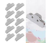BAFOVY 10PCS Food Sealing Clip Plastic Snack Bag Sealer Clip for Kitchen Large Size Damp Proof Design Easy Bag Closing for Chips Dried Fruit Candy Coffee and Grain Storage (Gray)