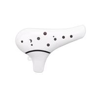 BAFOVY 12 Hole Alto C Ocarina Musical Instrument, C Tone AC Ocarina ABS Resin with Smooth Blowing Mouthpiece Comfortable Finger Holes for Beginners Professionals (White)