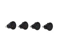 BAFOVY 20Pcs Rocker Switch ABS 3 Pin On Off Switch 2 Position 12V Round LED Design for Cars RV Water Dispenser Treadmill Coffee Pot Machine Power Control