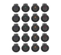 BAFOVY 20Pcs Round Rocker Switch, 12V LED Light SPST On Off Switch 3 Pin KCD1 5W with 19mm Mounting Hole, 4 Colors for Car Auto Boat Accessories Dashboard Panel