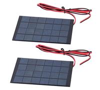 BAFOVY 2Pcs Mini Solar Power Module Polysilicon Solar Panel DC 6V 2W with 100cm Cable High Conversion Low Light Output for Toys Garden Lights Experiments