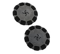 BAFOVY 2pcs Omnidirectional Wheel Metal Hub Universal Wheel 4in 100mm with 10 Rubber Rollers 8mm Bore for Industrial Robots AGV Platforms Lateral and 360 Degree Movement