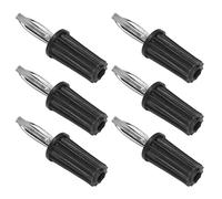 BAFOVY 4mm Banana Socket ABS Plated Brass 100Pcs Banana Plug Connector 32mm Removable Design for Electrical Test Accessories Electronics Industrial Equipment (Black)