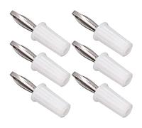 BAFOVY 4mm Banana Socket ABS Plated Brass 100Pcs Banana Plug Connector 32mm Removable Design for Electrical Test Accessories Electronics Industrial Equipment (White)