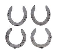 BAFOVY 4pcs Horseshoes Aluminum Alloy Metal Horseshoes Light Weight Front and Rear Set with Nail Ready Design for Racecourse Farm Horses Needing Replacement on Hard Ground (4)