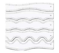 BAFOVY 5 Pcs Quilting Template Set Wave Quilting Ruler Set Acrylic Templates with High Transparent Thick Acrylic Precise Grid Scale for Sewing Fabric Positioning Garment (with Words)