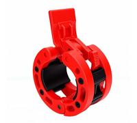 BAFOVY 50mm Barbell Collar Clamp Clip, Spring Locking Plastic Clips for Weightlifting Powerlifting with One Handed Installation for 2 Inch Barbell (Red)