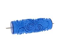 BAFOVY 5in Rubber Pattern Paint Roller, Create Unique Surfaces, Hide Imperfections, Durable Material for Walls, Ceilings, Furniture, Clothes, Blue Paint Roller with Decorative Tool (ZZ0077 Flower)