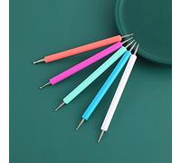 BAFOVY 5pcs Dotting Tools Set Acrylic Rod Double Ended Metal Ball Stylus Pens for Mandala Rock Painting Embossing Clay Nail Art Pattern Tracing for Artists Beginners (Multicolor)