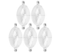 BAFOVY 5Pcs Oval Fishing Float Bubble Floats Fish Tackle Bright Color Long Distance Visible with 2 Water Fill Holes for Sea River Lake Pond (Transparent White)