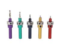 BAFOVY 5Pcs Wood Countersink Drill Bit Set Adjustable Tapered Drill Bits in 40 Cr V Steel and HSS 2.8mm to 4.0mm with Depth Stop Rings for Woodworking Users and Repair Tasks