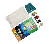 BAFOVY 8 in 1 Board Game Set, Portable Plastic Game Table with Chess and Draughts for Kids Ages 3 and Up, Learn Strategy and Math Skills