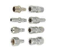 BAFOVY 8PCS Pneumatic Hose Couplings, Tin-Plated Iron Air Connector Set for Quick Connect with BSP 1/2 Inch Thread for Pneumatic Tools