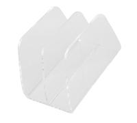 BAFOVY Acrylic Desktop File Organizer, 2 Sections Clear Vertical Opening Design for Documents Books Mail, with 4cm Gaps for Workspace Office Home