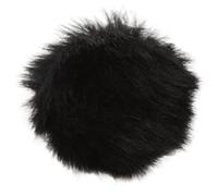 BAFOVY Artificial Fur Lavalier Mic Windscreen, Artificial Fur Wind Muff, Reduces Noise and Wind Interference, Suitable for Indoor and Outdoor Use, 1cm Aperture for Lavalier Microphones (Black)